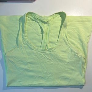 lululemon Neon Yellow Cool Racerback tank size 4